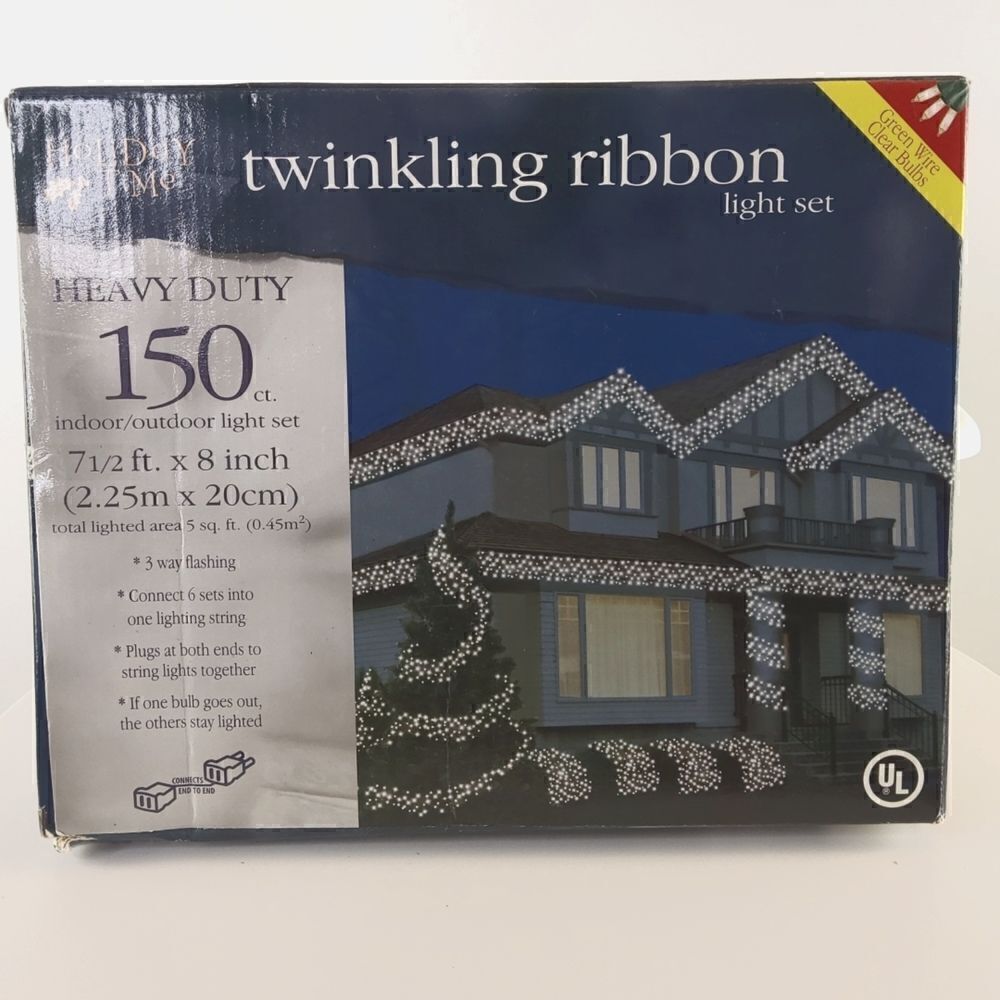 Holiday Time twinkling ribbon light set